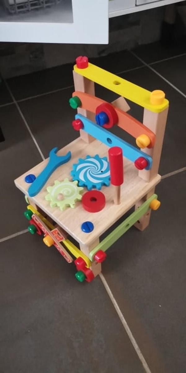 Montessori DIY Holzstuhl Bausteine ​​Puzzle Spielzeug für Kinder photo review