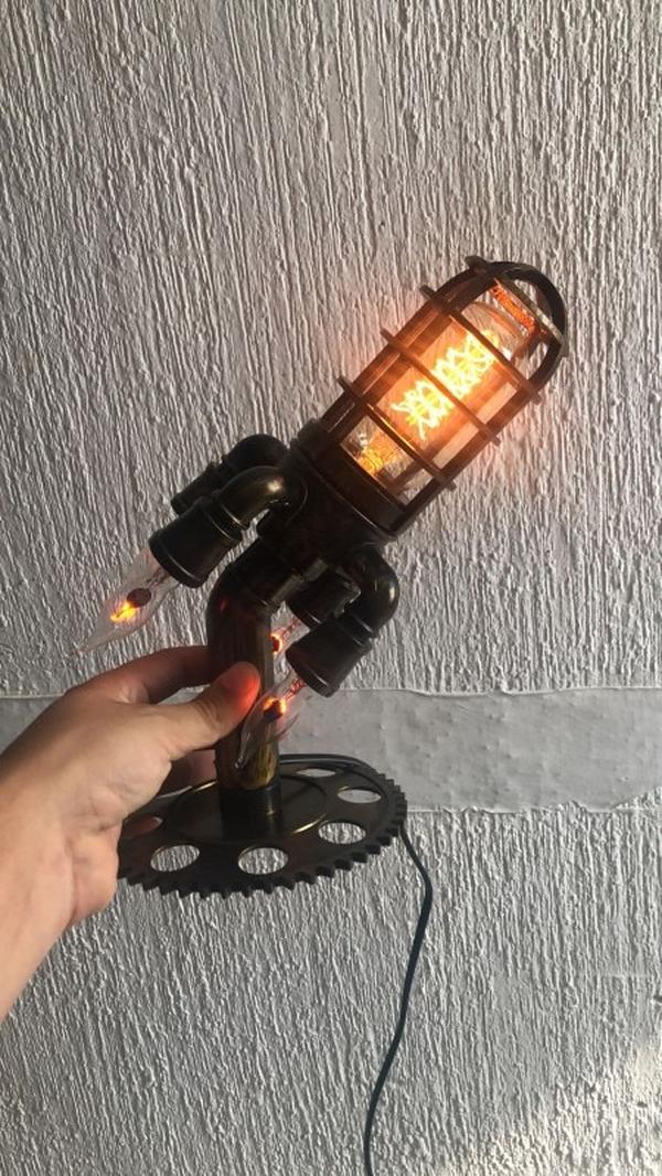 Neue Bazooka Flame Steampunk Rakete Home Dekoration Licht photo review