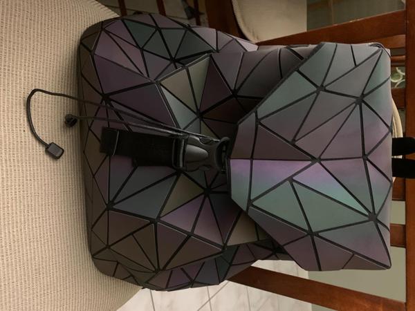 Unregelmäßiger lasergeometrischer Designer-Reiserucksack, Rucksack mit Diamantkaro photo review